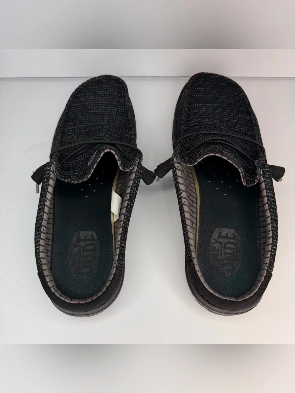HEY DUDE Wally Slip Stretch Sox Size 14 Men Slip On Loafer Shoes Black